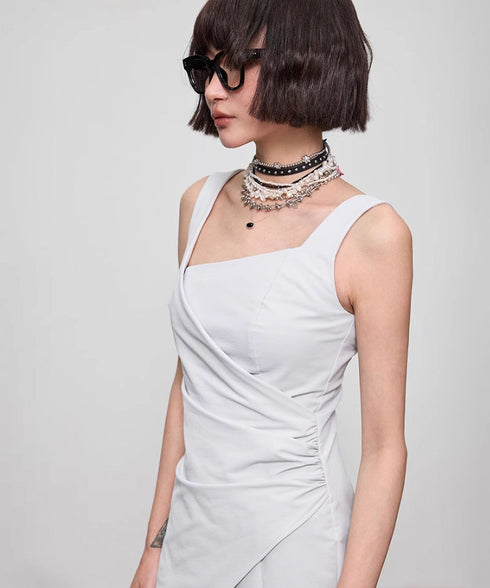Diagonal Cut Dress